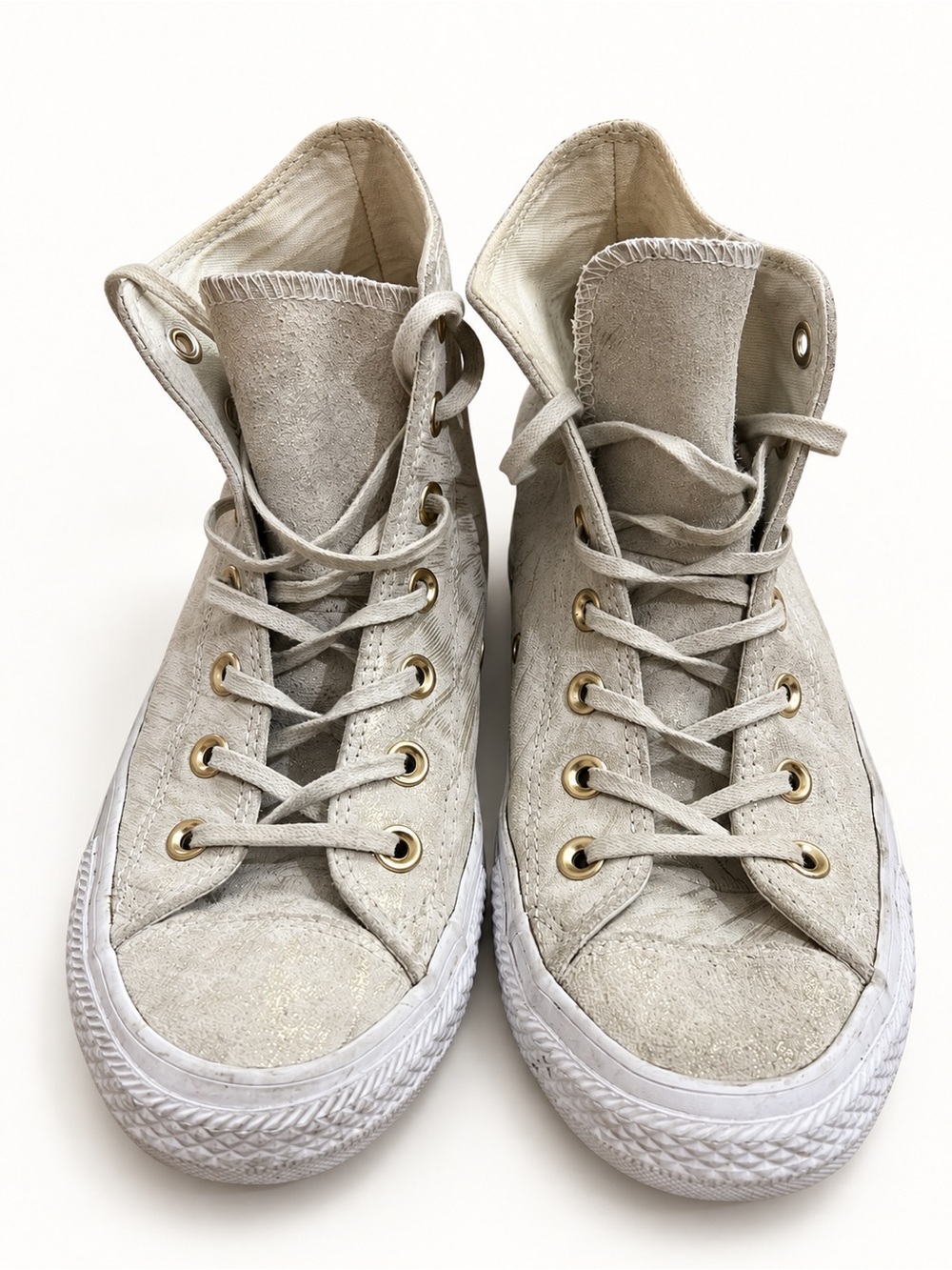 Converse Chuck Taylor Shimmer Leather High Tops Women’s 8